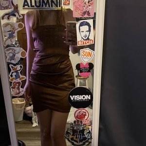 Brown forever 21 mini dress, open back. Only worn twice
